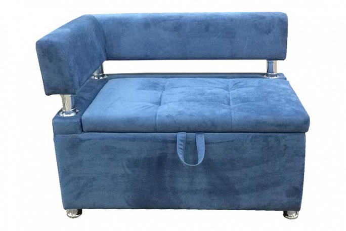Диван кухонный "Парма" 80x60x80 синий микровелюр в наличии 1шт