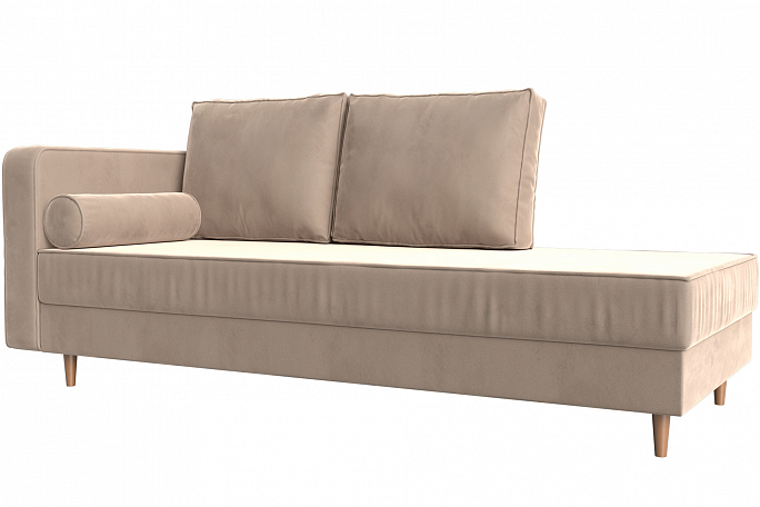 Кушетка "Прайм" угол левый, бежевый велюр, 100873L