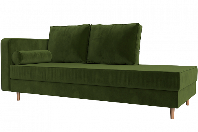 Кушетка "Прайм"  угол левый, зеленый микровельвет, 100881L