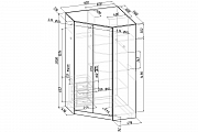 Шкаф распашной угловой алиса 5