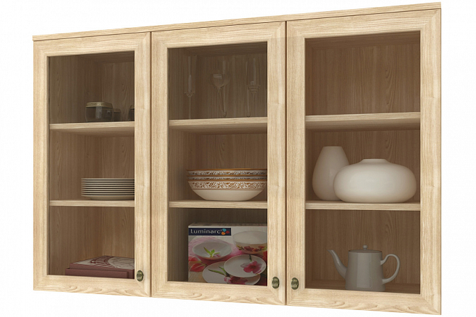 Шкаф навесной "Витраж" №3 прозрачные стекла