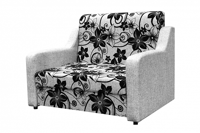 Диван-кровать "Мюнхен" рогожка цветы и рогожка однотонная