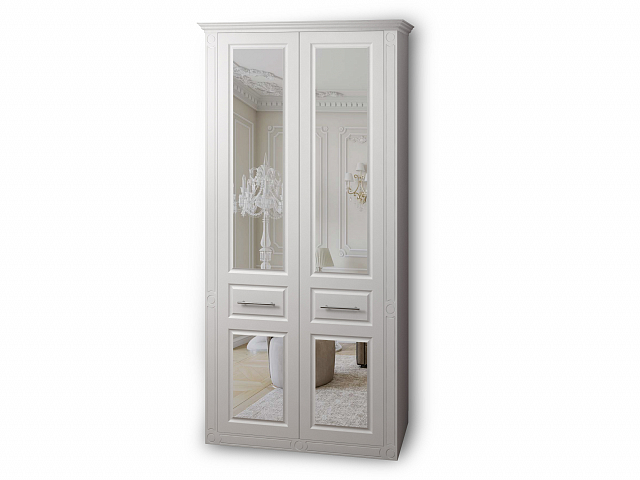 Шкаф двyxcтвopчaтый распашной "Венеция-1" зеркало/зеркало