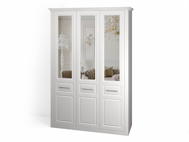 Шкаф треxcтвopчaтый распашной "Венеция-1" зеркало/глухой