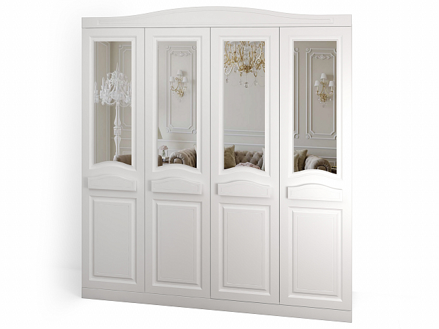 Шкаф четырехcтвopчaтый распашной "Венеция-2" зеркало/глухой