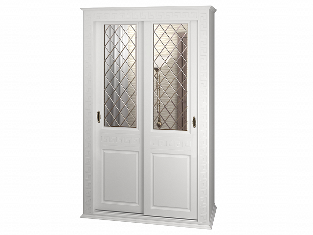 Шкаф-купе двухстворчатый "Греция" зеркало гравировка/глухой