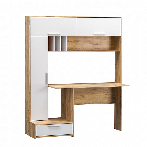 Стол письменный "Лайт 03.243" дуб золотой craft (крафт)/белый премиум