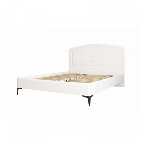 Кровать "Валенсия 11.36.01" белый РЕ шагрень, белый шагрень ПВХ