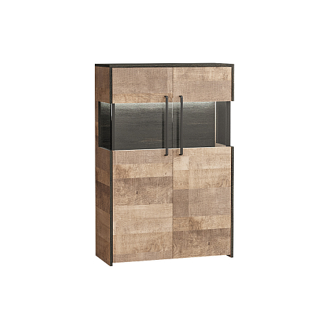 Комод с витриной "Трувор 13.306" дуб гранж песочный К356, интра