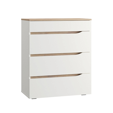 Комод "Муссон 13.97" белый PE (ПЕ) шагрень, дуб эндгрейн элегантный