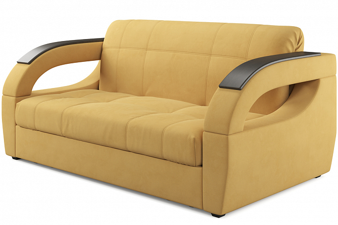Диван-кровать "Монреаль" велюр Max yellow (Макс Йеллоу) 27, МДФ венге
