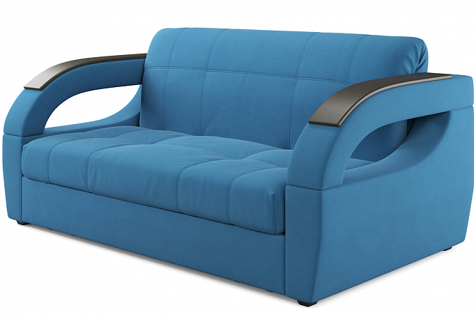Диван-кровать "Монреаль" велюр Maseri blue (Мазери Блю) 33, МДФ венге