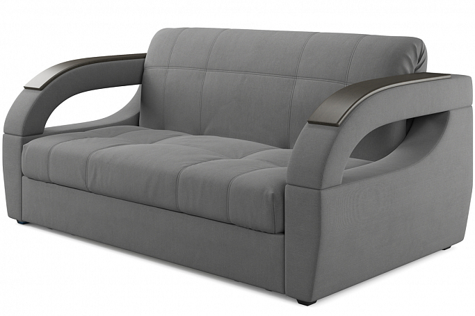 Диван-кровать "Монреаль" велюр Maseri gray (Мазери грей) 18, МДФ венге