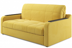 Современный диван-кровать "наполи" велюр maseri yellow (мазери йеллоу) 13, мдф венге