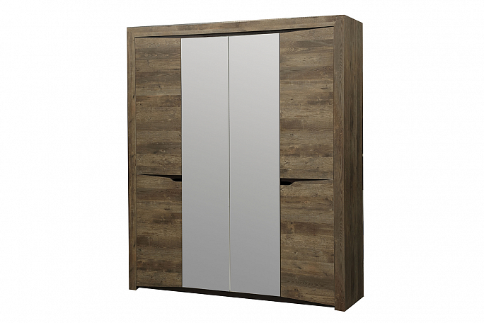Шкаф для одежды "Лючия" 33.01 с зеркалом кейптаун/венге/белый