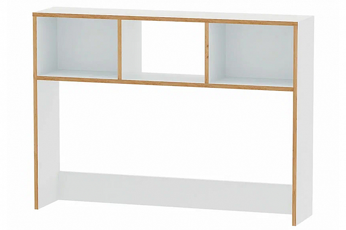 Надстройка на стол "Вуди 13.161" белый премиум, дуб золотой craft (крафт) (крафт)