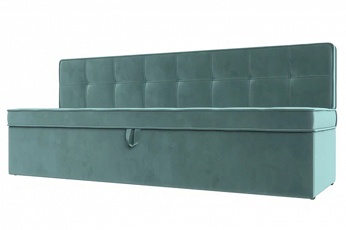 Кухонный прямой диван-кровать "Техас" велюр бирюзовый, 113096