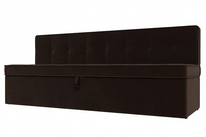 Кухонный прямой диван-кровать "Техас" микровельвет коричневый, 113108