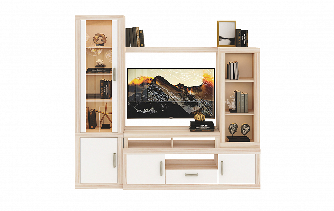 Гостиная 1 "Тойво" белый жемчуг/карамель