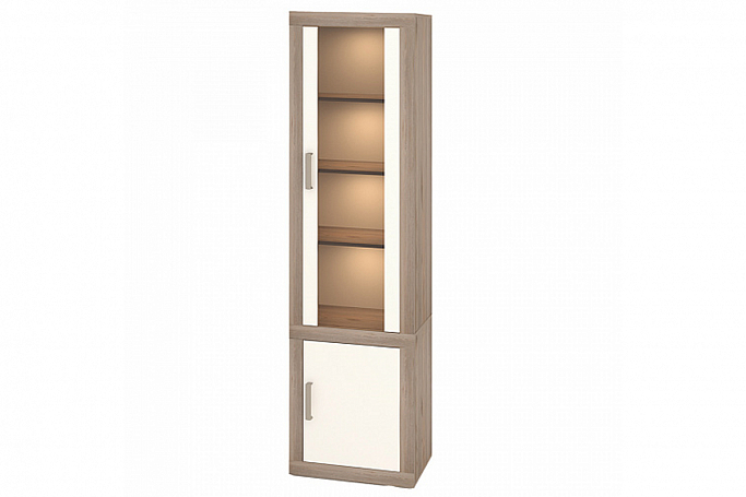 Витрина высокая "Тойво" ТОЙ-ВтВ-ФС нельсон/белый жемчуг