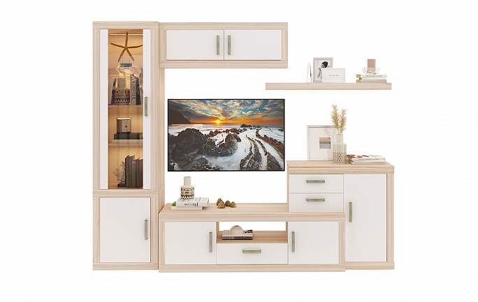 Гостиная 12 "Тойво" карамель/белый жемчуг