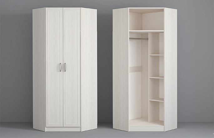 Шкаф угловой "Колибри" бодега белый, сандал белый