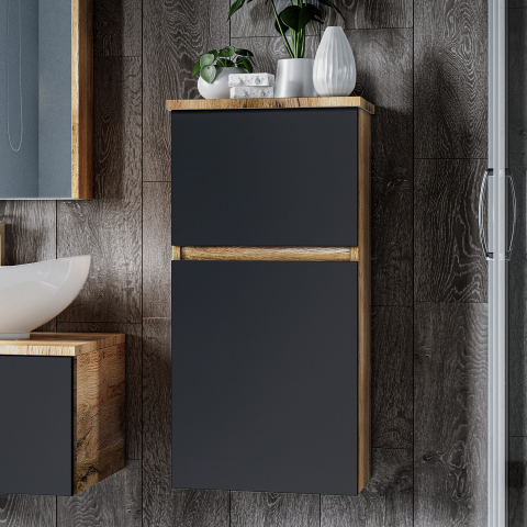 Шкаф-пенал Misty (Мисти) "Ива" 40 Графит (полупенал) универсальный