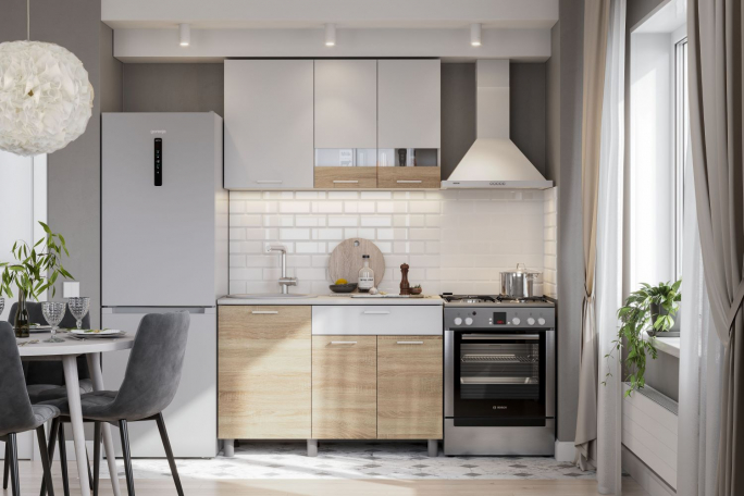 Кухня "КГ-4" белый/дуб сонома