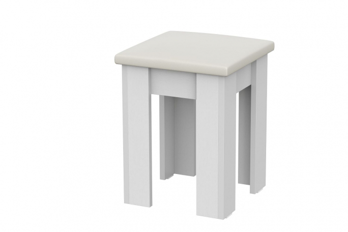 Табурет №1 белый/экокожа милк