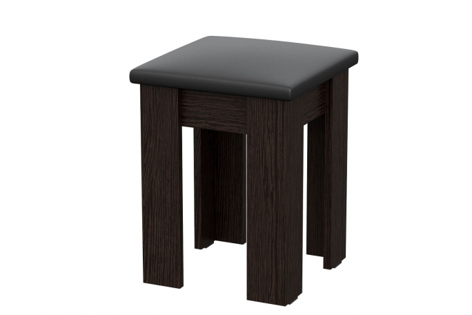 Табурет №1 дуб венге/экокожа черная