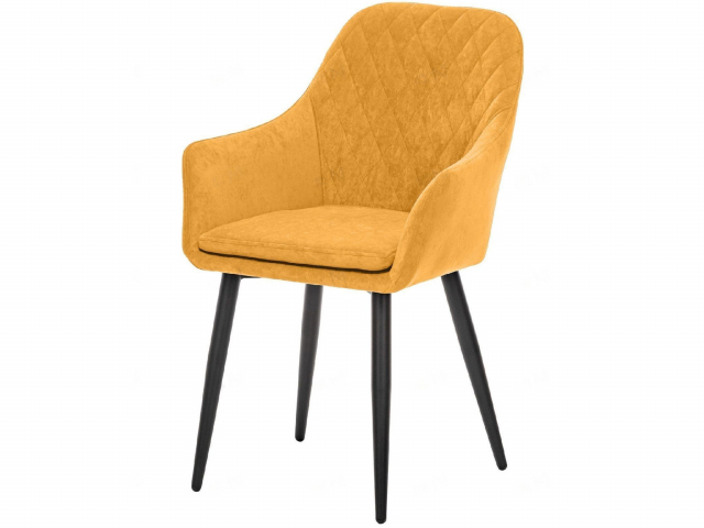 Стул Leset (Лесет) "Слим" каркас черный, велюр горчица