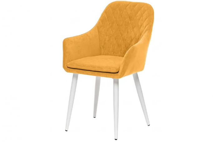Стул Leset (Лесет) "Слим" каркас белый, велюр горчица
