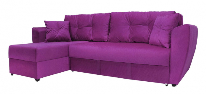 Угловой диван-кровать "Амстердам" велюр фиолетовый