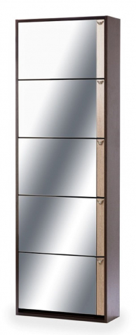 Обувница "К-5" (зеркальная) венге/беленый дуб