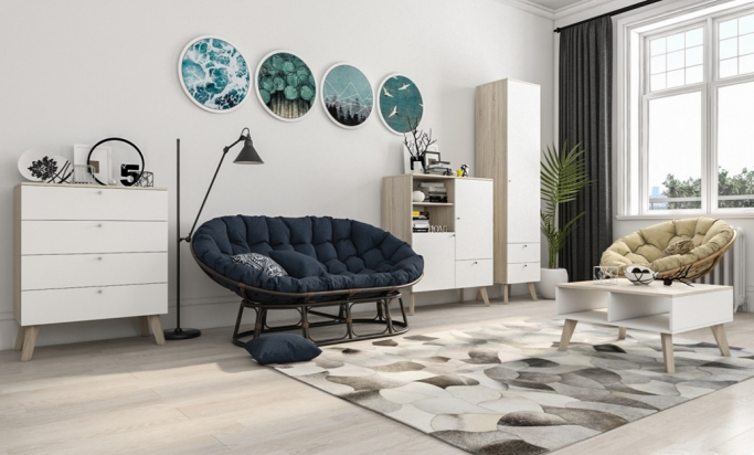 Гостиная "Нордик 10" дуб сонома светлый 3025/белый