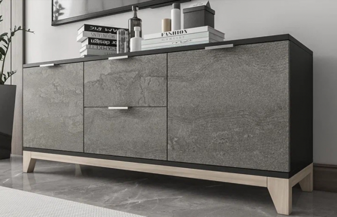 Комод "Хелен 07" черный/железный камень K352 RT (РТ)