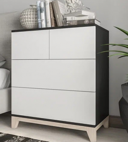 Комод "Хелен 15" черный/белый