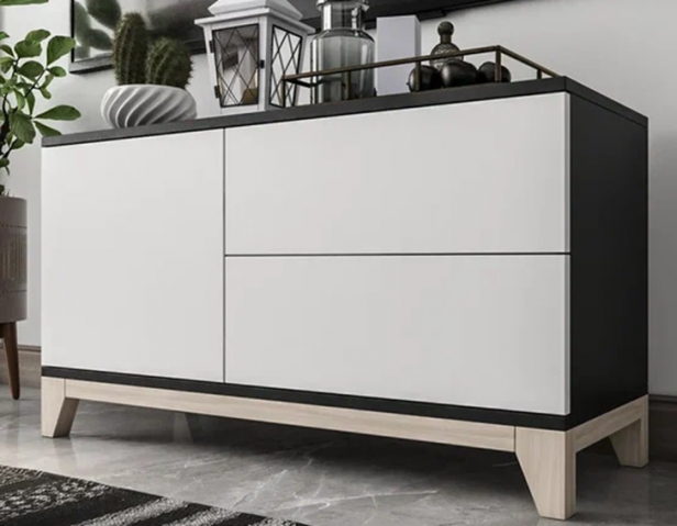 Комод "Хелен 21" черный/белый