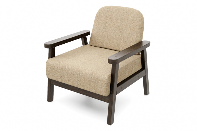 Кресло для отдыха "Флори" венге, бежевая рогожка