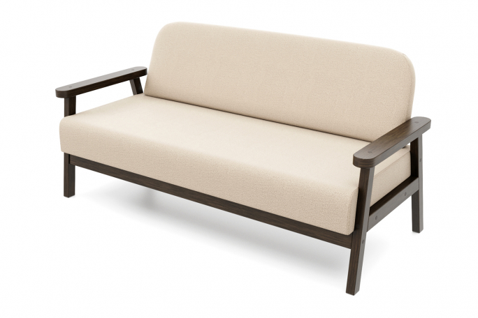 Диван "Флори М" венге, бежевый велюр