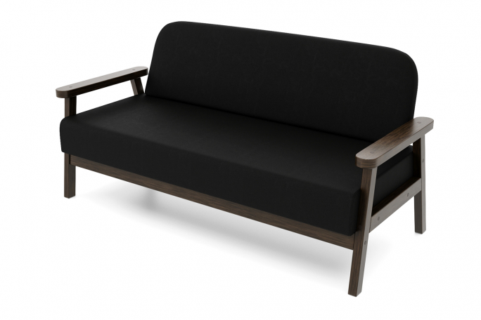 Диван "Флори М" венге, черный велюр