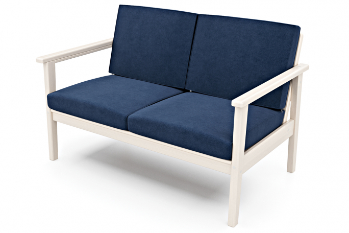 Диван "Лориан М" беленый дуб, синий велюр