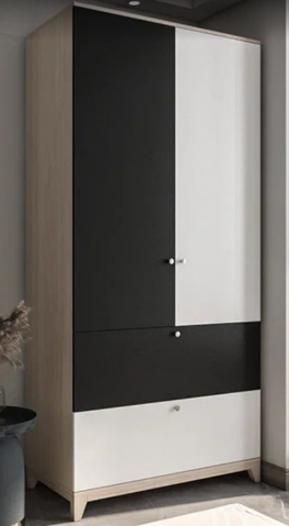 Шкаф "Хелен 27" ламарти кремона шампань/белый/черный