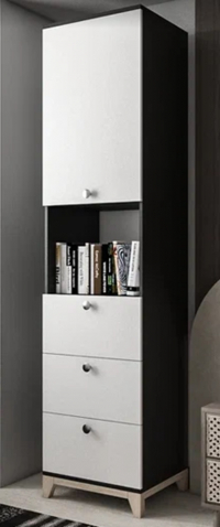 Шкаф "Хелен 35" черный/белый