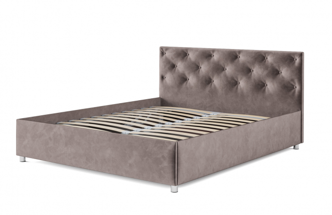 Кровать "Классик" 160х190 в наличии 1шт бархат серо-шоколадный Star velvet 60 Coffee 