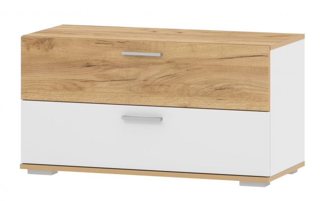 Тумба для обуви "Санти" НМ 013.25 белый фасадный/дуб крафт золотой