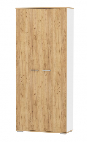 Шкаф для одежды "Санти" НМ 040.42 белый фасадный/дуб крафт золотой