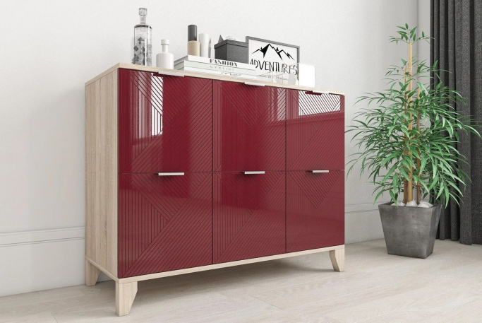 Комод "Сканди 34" вишня глянец