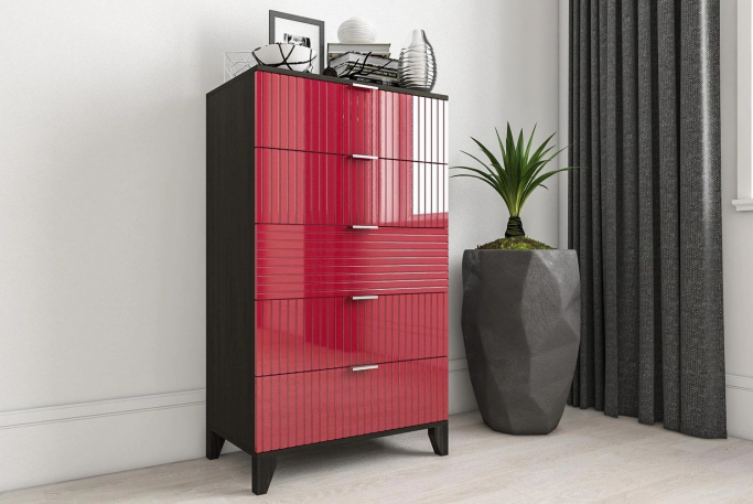 Комод "Сканди 9" рубин глянец