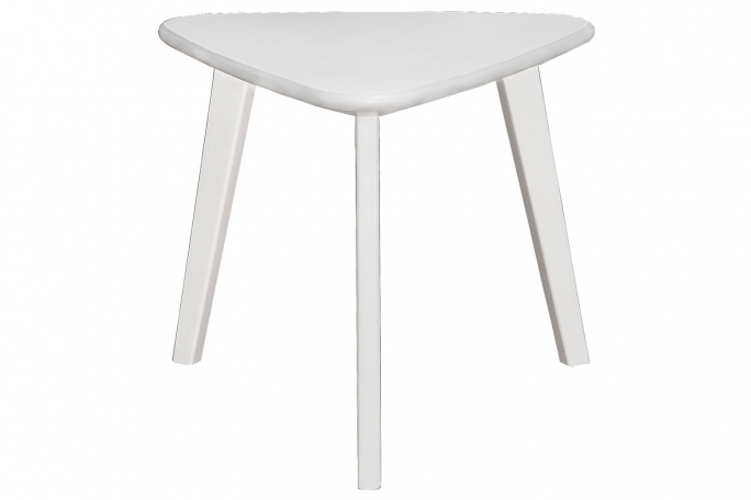 Стол журнальный "Ретро" треугольный, массив, снег